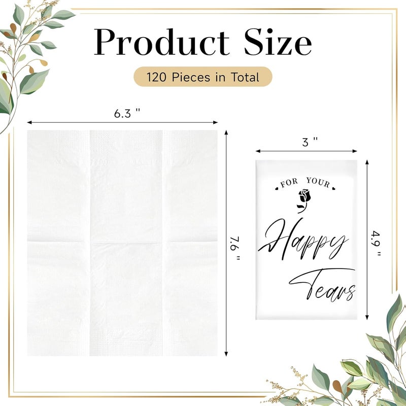 Ocmoiy 30 Pack Happy Tears Tissues for Wedding, 3 Ply Wedding Tissue Packs For Guests, Bulk Individual Facial Pocket Tissues for Wedding Party Favors Travel Graduation Celebration - Image 2